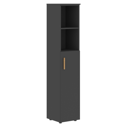 Высокий шкаф колонна с глухой средней дверью правой FORTA Черный Графит  FHC 40.6 (R) (399х404х1965) в Вологде - изображение