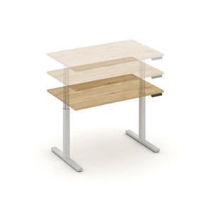 Электроподъемный стол Move UP MV.SE-3.7, Белый металл/Тиквуд светлый в Вологде - предосмотр 1