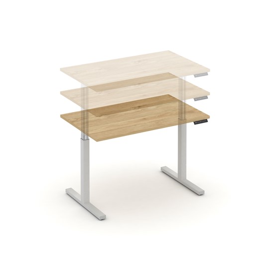 Электроподъемный стол Move UP MV.SE-3.7, Белый металл/Тиквуд светлый в Вологде - изображение 1
