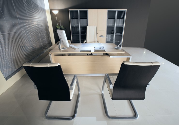 Рабочий стол для директора Reventon, зебрано песочный, правый (200х90х76) МЕ 131 в Вологде - изображение 5