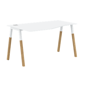 Письменный стол левый FORTA Белый-Белый-Бук  FCT 1367 (L) (1380х900(670)х733) в Вологде - предосмотр