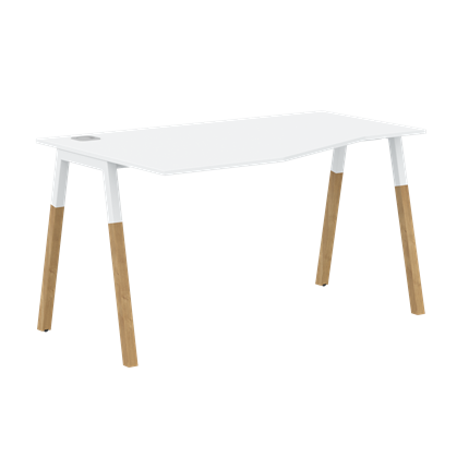 Письменный стол левый FORTA Белый-Белый-Бук  FCT 1367 (L) (1380х900(670)х733) в Вологде - изображение