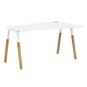 Письменный стол правый FORTA Белый-Белый-Бук  FCT 1367 (R) (1380х900(670)х733) в Вологде - предосмотр