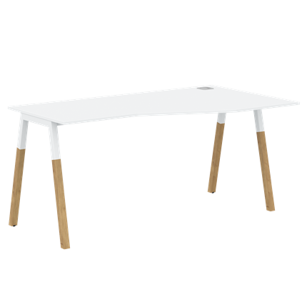 Письменный стол правый FORTA Белый-Белый-Бук  FCT 1567  (R) (1580х900(670)х733) в Вологде - изображение