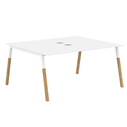 Переговорный стол FORTA Белый-Белый-Бук FWST 1513 (1580x1346x733) в Вологде - изображение
