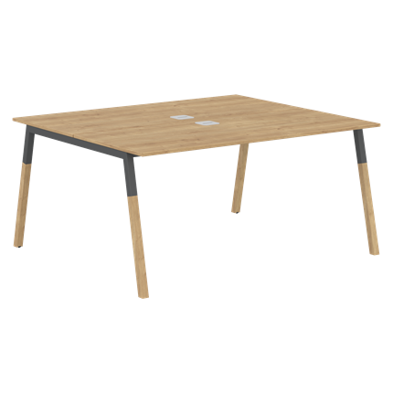 Переговорный стол FORTA Дуб Гамильтон-Черный графит-Бук FWST 1513 (1580x1346x733) в Вологде - изображение