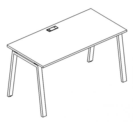Стол письменный на металлокаркасе TRE А4, 140x70x75 белый премиум / металлокаркас белый А4 Б3 014 БП в Вологде - изображение