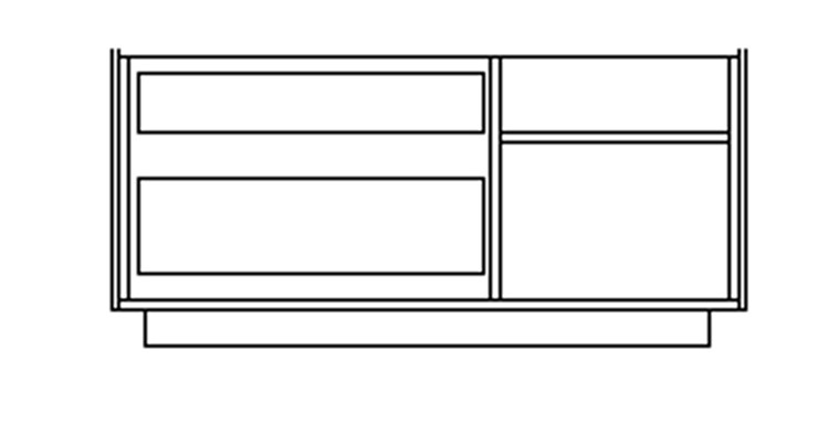 Комод с распашной дверью и двумя выдвижными ящиками LINE Дуб-серый-антрацит СФ-572103 (1300х430х645) в Вологде - изображение 1