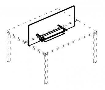 Экран настольный фронтальный для стола 100 с двумя кабель-каналами А4, (105x50x1.8) белый премиум / металлокаркас белый, А4 Б 846 БП в Вологде