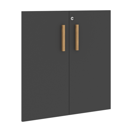Низкие двери для шкафов с замком FORTA Черный ГрафитFLD 40-2(Z) (794х18х766) в Вологде - изображение