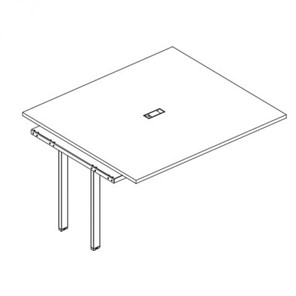Секция стола для переговоров на каркасе UNO А4, (120x124x75) белый премиум / металлокаркас белый, А4 Б1 131-1 БП в Вологде