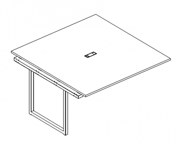 Секция стола для переговоров с каркасом QUATTRO А4, (140x124x75) белый премиум / металлокаркас белый, А4 Б4 132-1 БП в Вологде