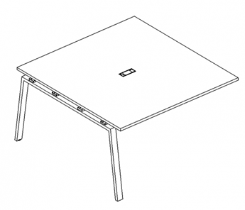 Секция стола для переговоров с каркасом TRE А4, (120x124x75) белый премиум / металлокаркас белый, А4 Б3 131-1 БП в Вологде