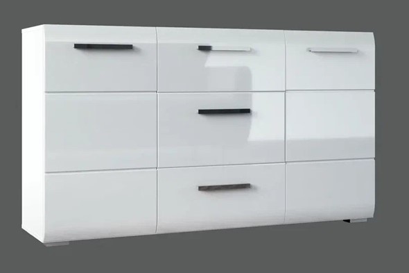 Комод в спальню Домино 3 ящика, 2 двери, (Белый) в Вологде - изображение