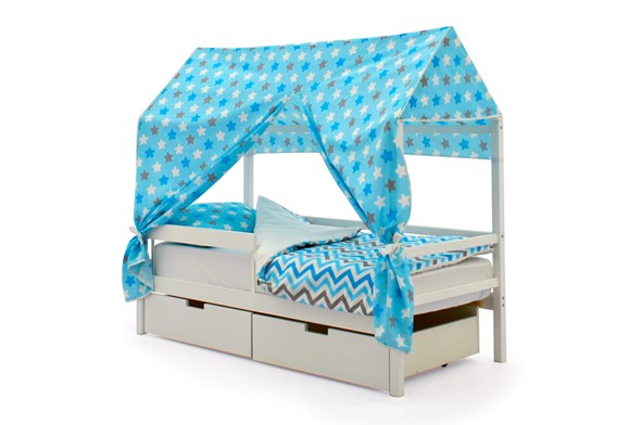 Крыша текстильная для кровати-домика Svogen (звезды, голубой) в Вологде - изображение