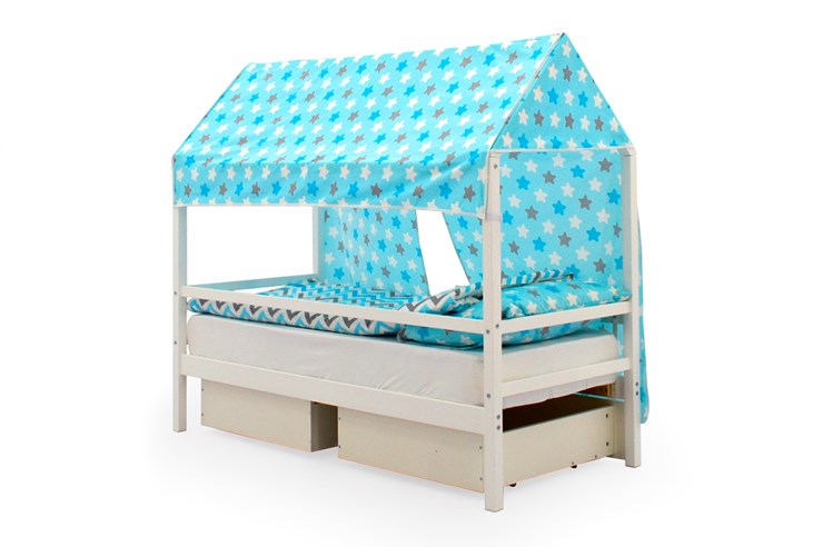 Крыша текстильная для кровати-домика Svogen (звезды, голубой) в Вологде - изображение 2