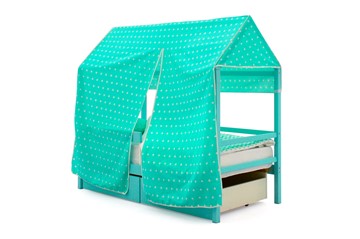 Крыша текстильная для кровати-домика Svogen (звезды, мятный) в Вологде - предосмотр 1
