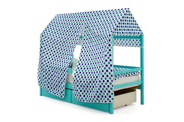Крыша текстильная для кровати-домика Svogen (круги, мятный, синий) в Вологде - предосмотр 1