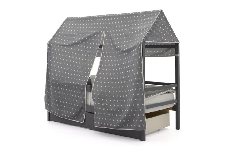 Крыша текстильная для кровати-домика Svogen (звезды; фон графит) в Вологде - изображение 1
