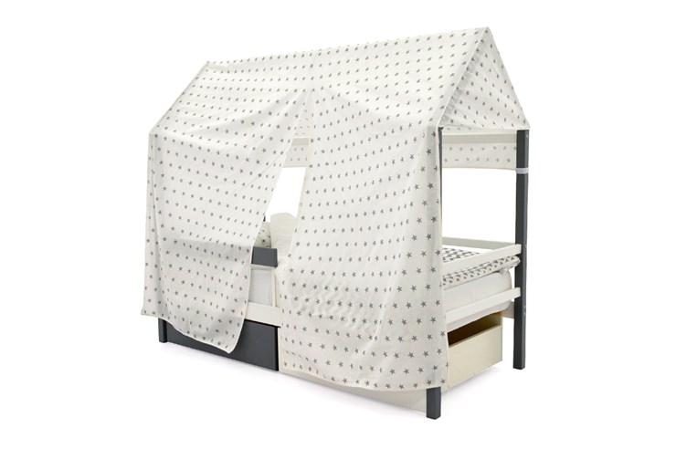 Крыша текстильная для кровати-домика Svogen (звезды;графит) в Вологде - изображение 1