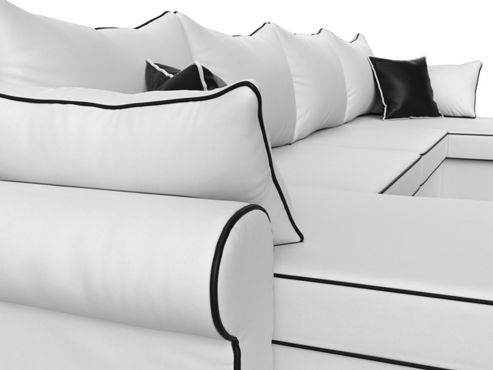 Большой П-образный диван Элис, Белый (экокожа) в Вологде - изображение 5