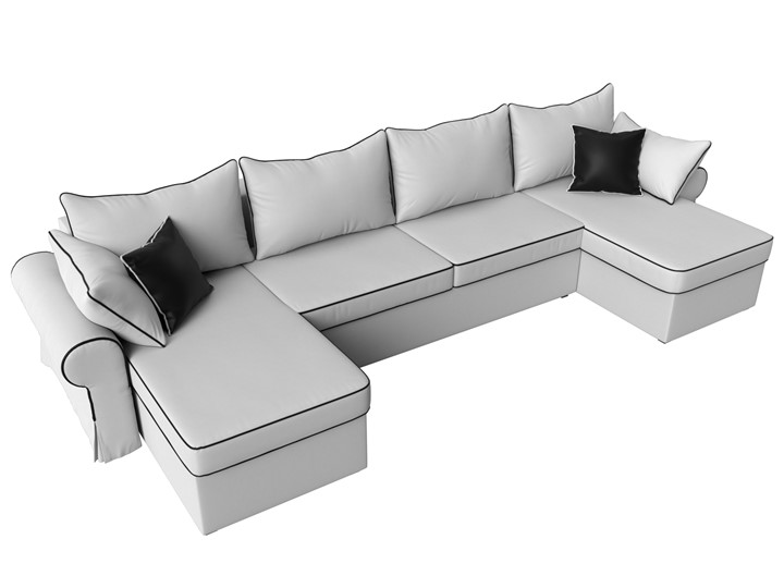 Большой П-образный диван Элис, Белый (экокожа) в Вологде - изображение 6