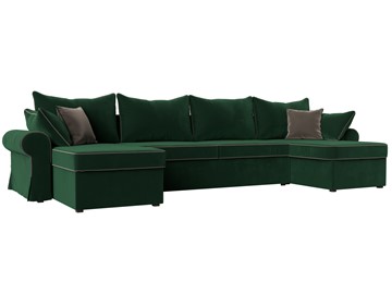 Большой П-образный диван Элис, Зеленый (велюр) в Вологде - предосмотр
