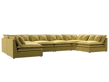 Большой П-образный диван Лига-040, Желтый (микровельвет) в Вологде