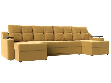 Большой П-образный диван Сенатор, Желтый (Микровельвет) боннель в Вологде