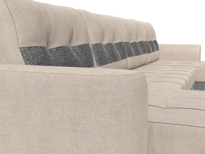П-образный диван Честер, Бежевый/серый (рогожка) в Вологде - изображение 3