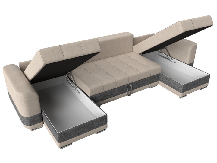 П-образный диван Честер, Бежевый/серый (рогожка) в Вологде - изображение 5