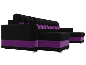 П-образный диван Честер, Черный/фиолетовый (вельвет) в Вологде - предосмотр 2