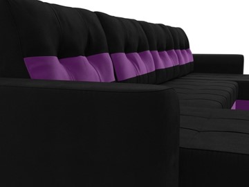 П-образный диван Честер, Черный/фиолетовый (вельвет) в Вологде - предосмотр 3