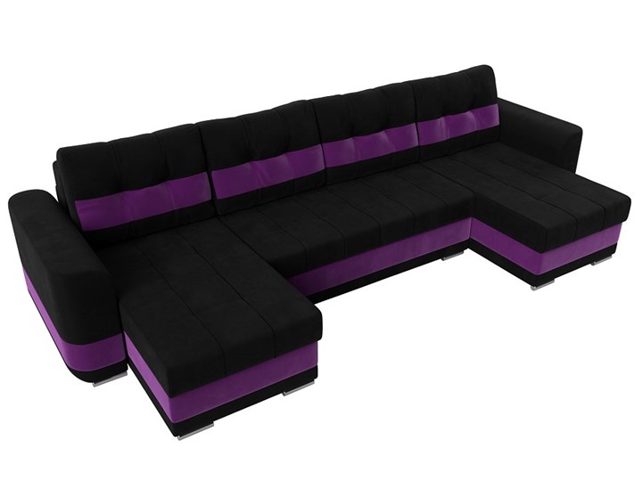 П-образный диван Честер, Черный/фиолетовый (вельвет) в Вологде - изображение 4