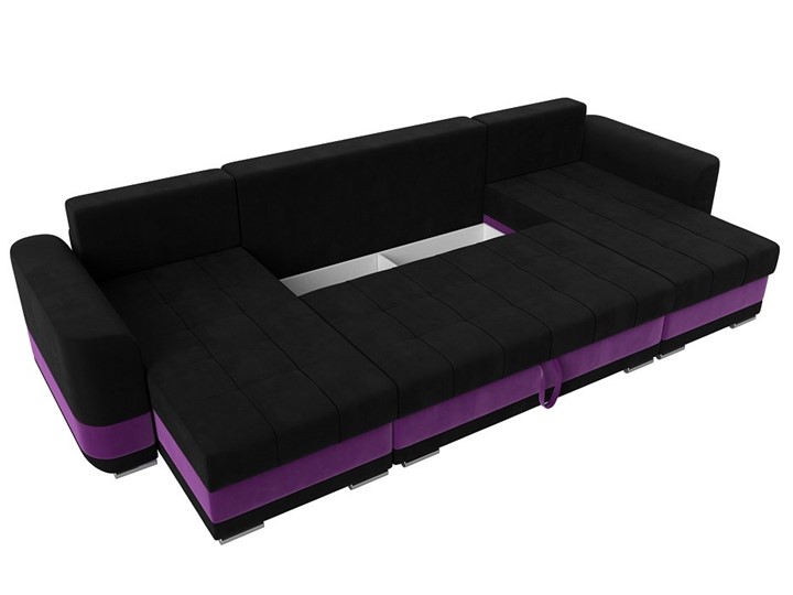 П-образный диван Честер, Черный/фиолетовый (вельвет) в Вологде - изображение 6