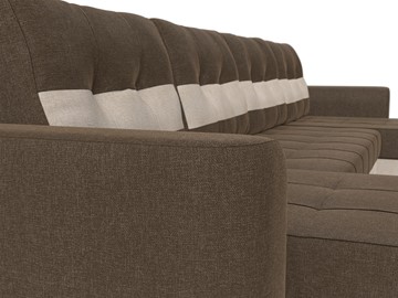 П-образный диван Честер, коричневый/бежевый (рогожка) в Вологде - предосмотр 3