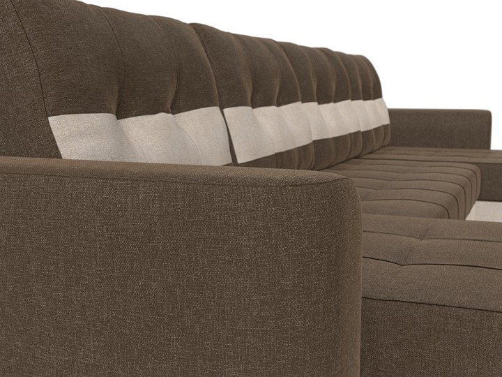 П-образный диван Честер, коричневый/бежевый (рогожка) в Вологде - изображение 3