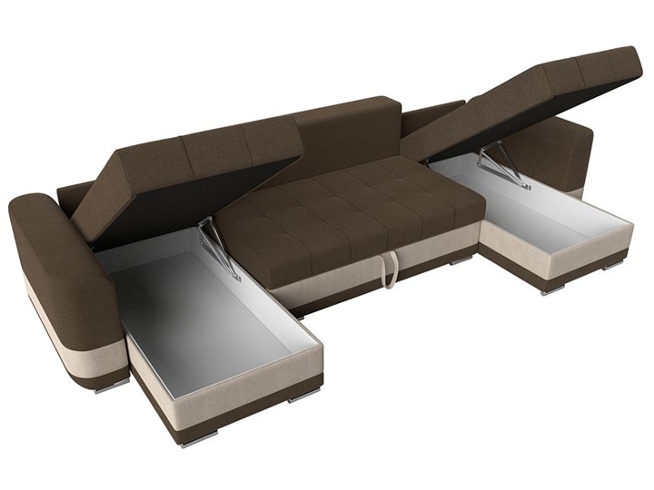 П-образный диван Честер, коричневый/бежевый (рогожка) в Вологде - изображение 5