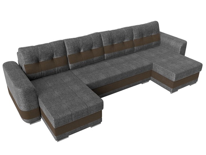 П-образный диван Честер, Серый/коричневый (рогожка) в Вологде - изображение 4