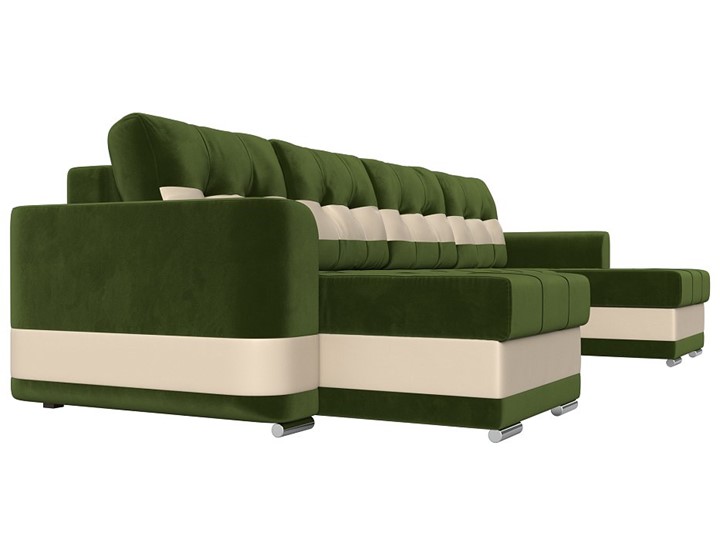П-образный диван Честер, Зеленый/бежевый (вельвет/экокожа) в Вологде - изображение 2