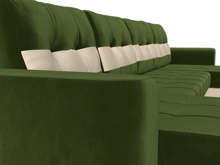 П-образный диван Честер, Зеленый/бежевый (вельвет/экокожа) в Вологде - изображение 3