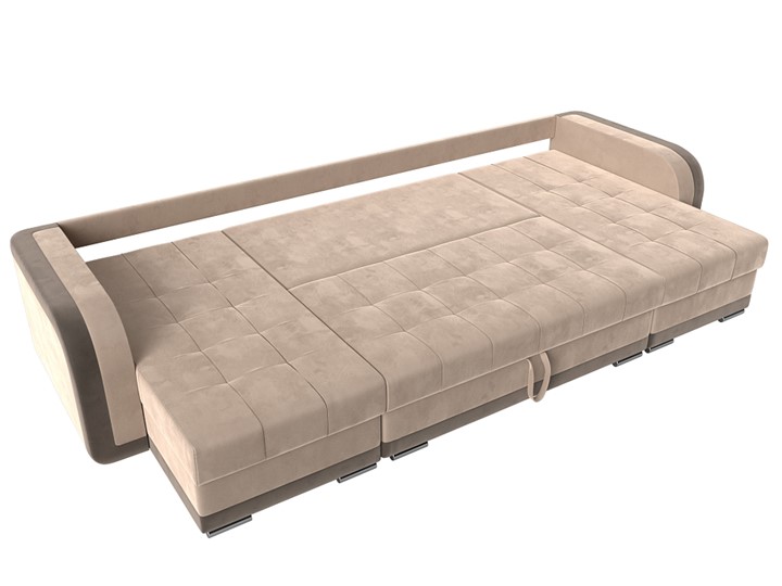 П-образный диван Марсель, Бежевый/коричневый (велюр) в Вологде - изображение 7