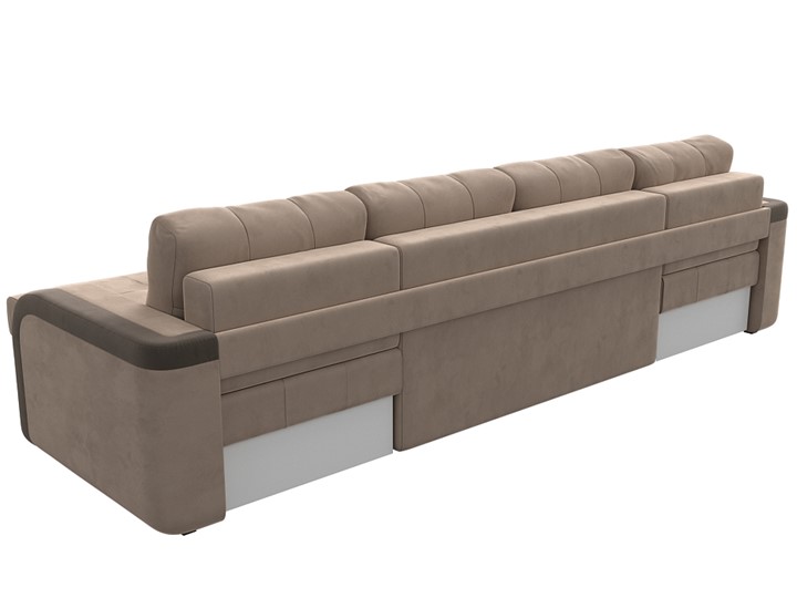 П-образный диван Марсель, Бежевый/коричневый (велюр) в Вологде - изображение 8