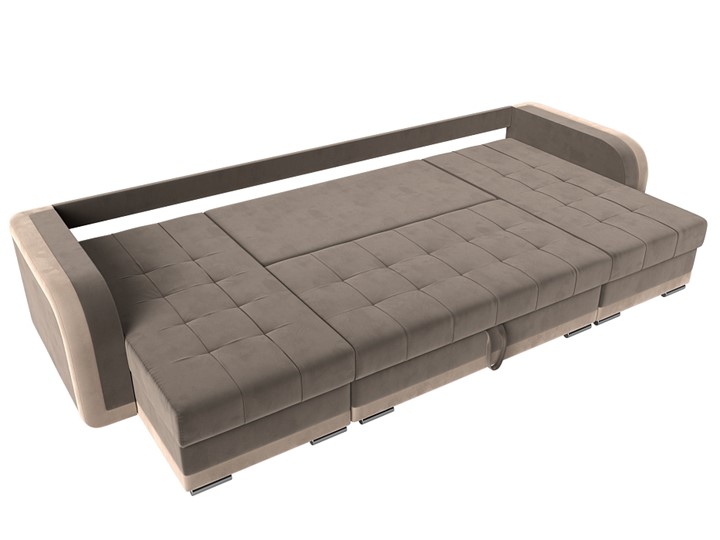 П-образный диван Марсель, Коричневый/бежевый (велюр) в Вологде - изображение 7