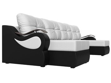 П-образный диван Меркурий П, Белый/черный (экокожа) в Вологде - предосмотр 2