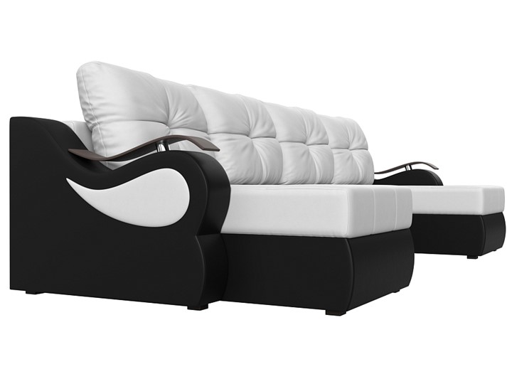 П-образный диван Меркурий П, Белый/черный (экокожа) в Вологде - изображение 2