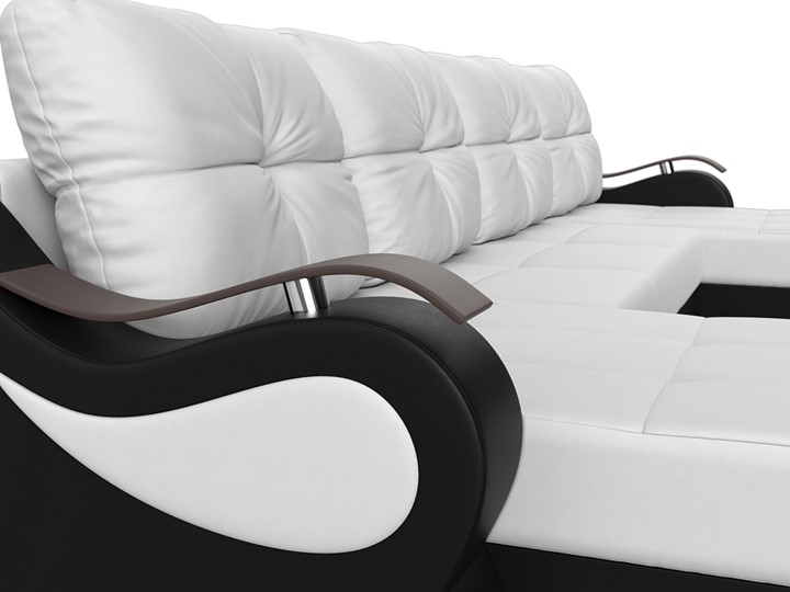 П-образный диван Меркурий П, Белый/черный (экокожа) в Вологде - изображение 3