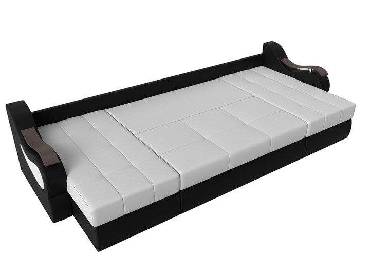 П-образный диван Меркурий П, Белый/черный (экокожа) в Вологде - изображение 5