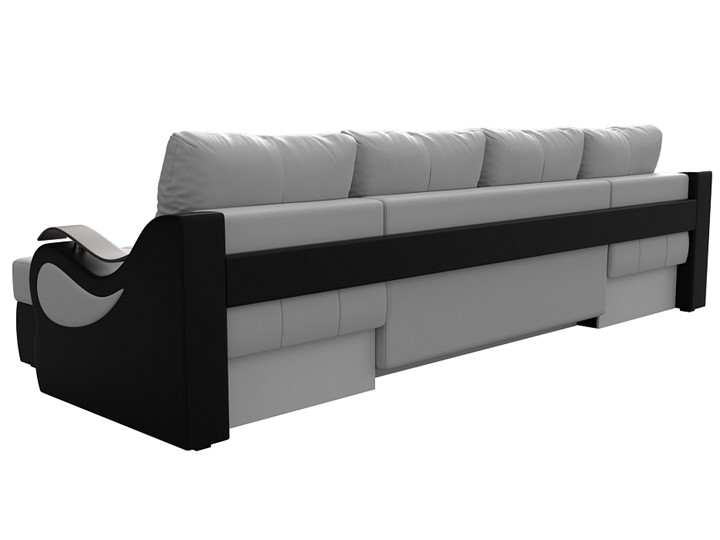 П-образный диван Меркурий П, Белый/черный (экокожа) в Вологде - изображение 7