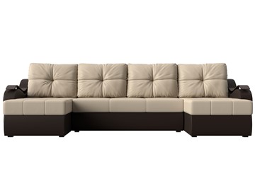 П-образный диван Меркурий П, Бежевый/коричневый (экокожа) в Вологде - предосмотр 1